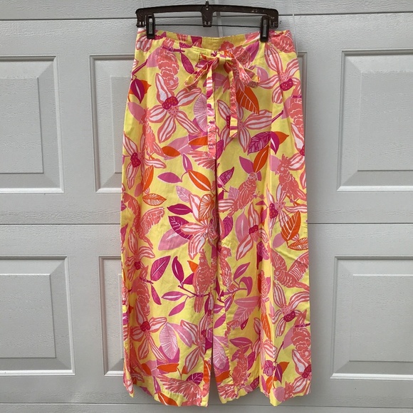 LILLY PULITZER giant extra wide leg PANTS 4 6 palazzo Kendra in Pacific wing WOW - Picture 2 of 9
